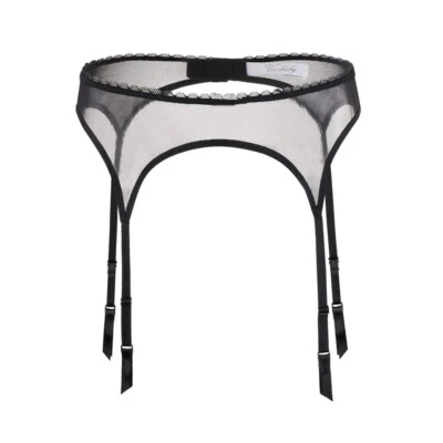 Lot Sytle Lady Sexy Mesh Lace Wet Look Suspender Garter Belt Set Thongs Briefs - Image 1 of 4