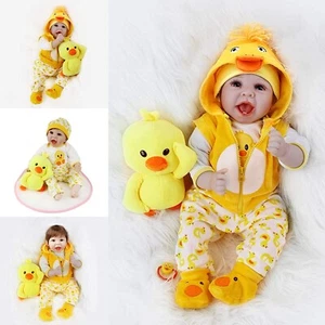 55CM Reborn Baby Puppe Lebensecht Silikon-Vinyl Handgefertigt Weich Jungenpup DE - Bild 1 von 8