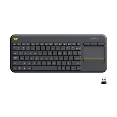 Logitech K400 Plus Wireless Touch Keyboard for TV PC Entertainment Black - Image 1 of 4