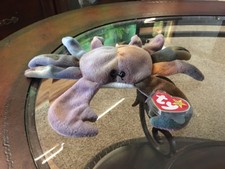 TY Original 1996 Claude The Crab Beanie Baby With Swing and Toosh tag errors!