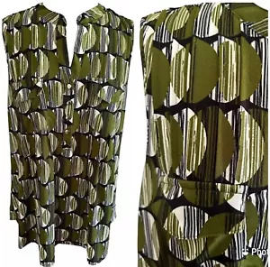 COCOMO 3X Green Black Plus Size sleeveless women’s Pintuck Blouse shirt - Picture 1 of 16