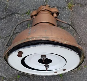 Alte Industrielampe Fabriklampe Bauhauslampe Straßenlaterne 1910 Emailiert  - Bild 1 von 12