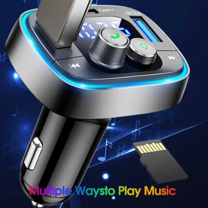 Bluetooth5.1 FM Transmitter KFZ Auto Radio MP3 Player Dual USB Ladegerät Adapter - Bild 1 von 16