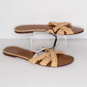 Neu mit Etikett Zara Damen-Sandalen Pantoletten Boho Küste Strand Landschaft minimalistisch 9 AR - Bild 1 von 5