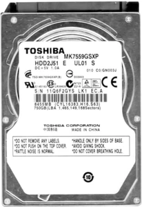 Hard Toshiba MK7559GSXP 750GB SATA II 5400U/Min 8MB Cache 3Gbps 2.5'' Inch - Picture 1 of 3