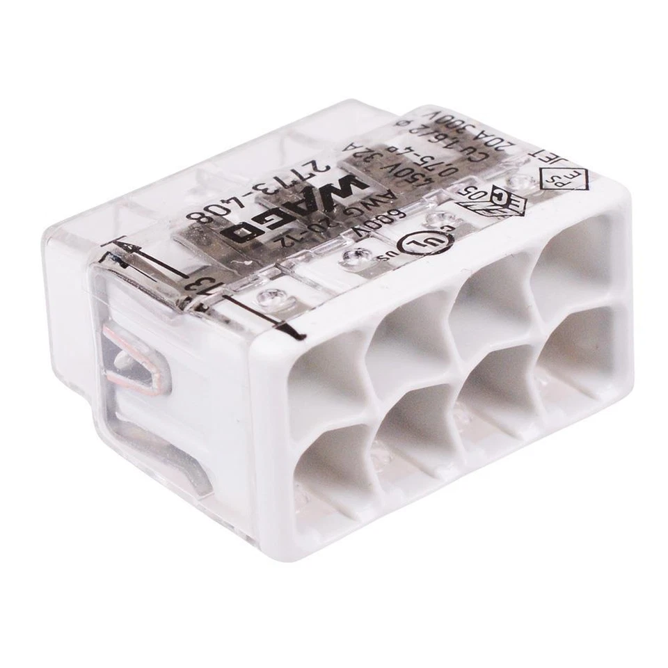 Wago 2773-408 8 Way Compact Push Wire Splicing Connectors 2773 Series (Pack of 4