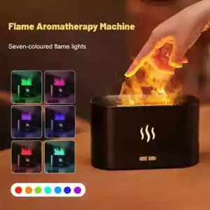Flame Diffuser 3D LED Light USB-C Air Humidifier Essential Oil Bedroom Mist Home - Picture 1 of 8