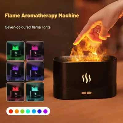 Flame Diffuser 3D LED Light USB-C Air Humidifier Essential Oil Bedroom Mist Home - Image 1 of 4