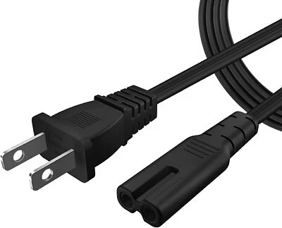 Cable de alimentación de 2 clavijas NEMA 1-15P a IEC320 C7 2 ranuras cable de alimentación no polarizado, Foto 1 de 4