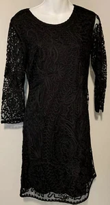 WEAVZ DESIGNER KLEID / SCHWARZ Spitzen-Applikation ~ KLEIN/NEU MIT ETIKETT - Bild 1 von 9