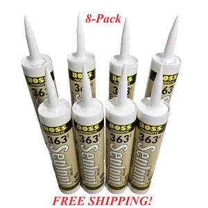 8-Pack White Acrylic Latex With Silicone Paintable Sealant Boss Products 363 - Picture 1 of 4