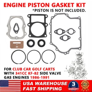 Kit de junta de pistón de motor de gas válvula lateral KF-82 para carro de golf Club Car 341cc 86-91 - Imagen 1 de 17