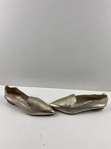 Nicholas Kirkwood BEYA Gold Leather Pointed Toe Slip On Flats Women’s Size 37 - Picture 1 of 9