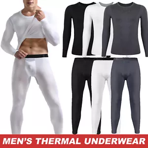Men's Ice Silk Mesh Breathable Thermal Underwear Set Separation Long Johns Tops - Picture 1 of 18