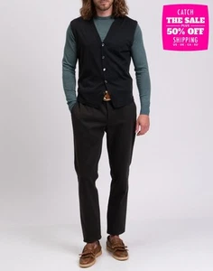 Chaleco de punto de lana merino Hackett talla L tejido fino botón delantero cuello en Y PVP 125 € - Imagen 1 de 6
