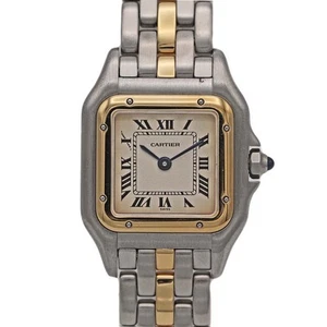 Cartier Panthere SM1 Watch Ivory Dial Stainless Steel Yellow Gold Used - Picture 1 of 17