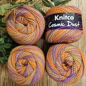 4 X 100g Knitco Cosmic Dust Double Knitting Glitter Yarn Cakes, Colour 01 - Picture 1 of 11