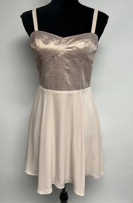 Vestido Express Sweetheart Escote Oro Rosa Mini Sin Mangas Talla 8 Corsé Coqueta Foto 1 de 4