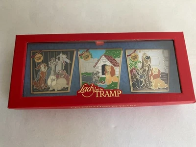 Disney Store Dama y el Vagabundo 65 Aniversario Juego de 3 Prendedores Jock Trusty 140086 Foto 1 de 4