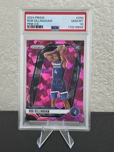 2024 PANINI PRIZM PINK ICE #250 ROB DILLINGHAM ROOKIE RC PSA 10 - Picture 1 of 3