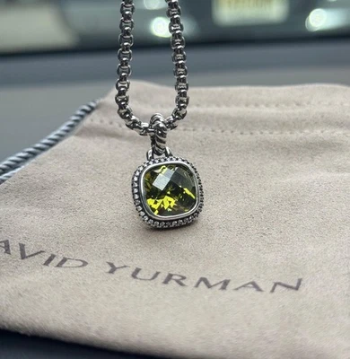 Collar David/Yurman Plata de Ley 14mm Albión Cadena Prasiolita 18 Pulgadas Foto 1 de 4
