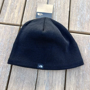 The North Face mens Unisex black fleece lined mountain beanie hat one size - Picture 1 of 3
