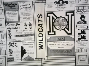 Northwestern U. Team WILDCATS cubierta de libro vintage 1975 1976 anuncios etc. - Imagen 1 de 2