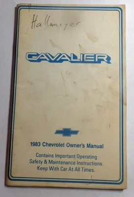 Винтаж 1983 Chevrolet Cavalier руководство по обслуживанию владельца для благотворительности - Изображение 1 из 3