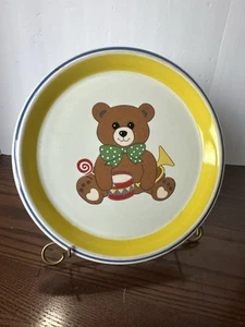 Plato de oso de peluche infantil vintage Mikasa CC004 borde amarillo  - Imagen 1 de 13