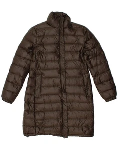 ASPESI Cappotto donna imbottito UK 14 nylon marrone medio AU17 - Foto 1 di 3
