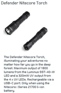 Defender Nitecore Torch - Genuine 51DLTT237BKA - Picture 1 of 4