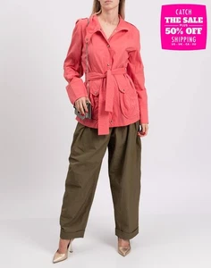 RRP €440 AFTERHOMEWORK Jacket Size M Pink Belted Lightweight Made in France - Imagen 1 de 11