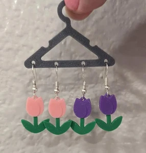 Tulip Earrings (set of 2) 3D Printed Jewelry - Picture 1 of 4