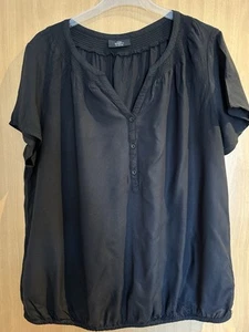 Bluse Gina Benotti Gr.48/50 Schwarz Kurzarm Tunika Schlupfbluse Ernstings Family - Bild 1 von 4