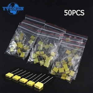 50PCS 100V Polypropylene Capacitor Kit - 1nF-0.47uF (102J-474J) Safety Film - Bild 1 von 6