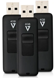 V7 VF24GAR-3PK-3E Slider USB 2.0 Flash Drive 4 GB black (3 Pack) Slider USB 2.0 - Photo 1/3