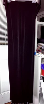 ALFANI L BLACK PULL ON PANTS  ELASTIC WAIST SLINKY POLY SPANDEX 46" LONG #HS01 - Image 1 of 4