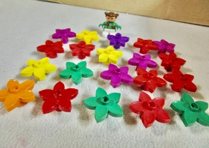 Lego Duplo Konvolut 20 Blumen gemischte Farben & Blumenmädchen. (C) - Bild 1 von 3
