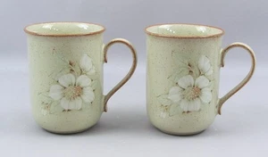 Denby Daybreak Mugs x 2 Vintage Floral Stoneware Rustic Mug 4" - Picture 1 of 8