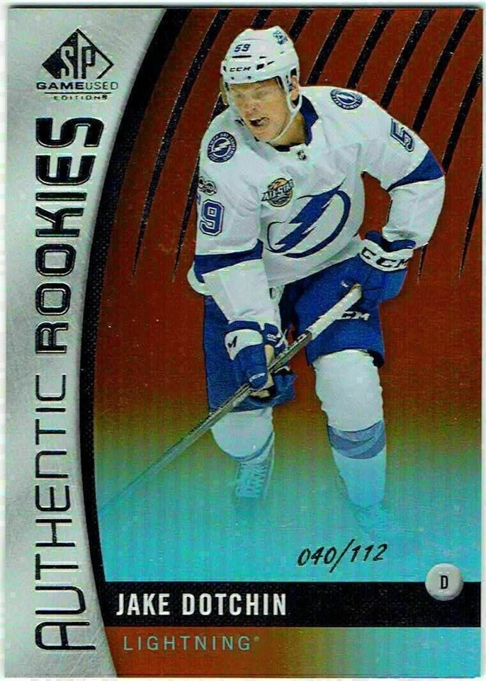 2017-18 SP Game Used Authentic Rookies Orange Rainbow JAKE DOTCHIN 168 40/112 RC - Image 1 of 1