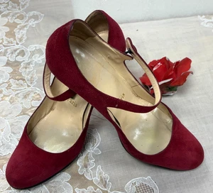 Christin Louboutin-Damen-Rote Leder-Absätze-460- Pumps elegante Schuhe. Gr-6.Italien - Bild 1 von 15