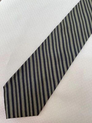 Corbata Jones New York verde plata azul blanco a rayas Foto 1 de 3