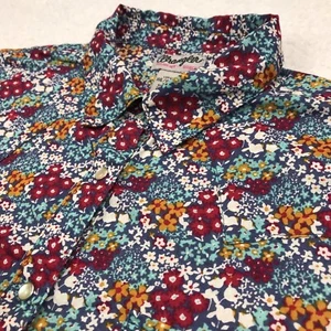 Wrangler Western Shirt Womens XXL Floral Pearl Snap Short Sleeve Rodeo Cowgirl - Picture 1 of 15