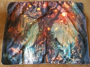 Fantasy Magic Forest Tree Light Tapestry Wall Hanging Home Decor 37" x 29" EUC - Picture 1 of 6