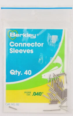 Conector Berkley Tubo Manga Crimpado Níquel (tamaño = 0,040" ID, cantidad: 40 piezas) [M42-7] Foto 1 de 4