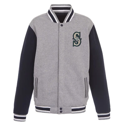 MLB Seattle Mariners  Reversible Full Snap Fleece Jacket  JHD  2 Front Logos - Image 1 of 4