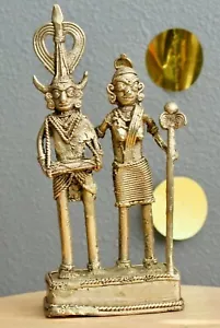 Vecchia statua tribale africana re e regina, statuina caccia vintage fatta a mano rara - Foto 1 di 7