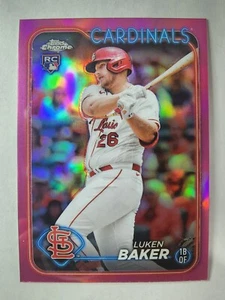 🔥🔥 2024 Topps Cromo - Rosa Refractor #132 Luken Baker (RC) 🔥🔥 - Imagen 1 de 2