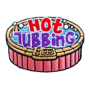 Hot Tubbing Scout Fun Activity Patch Special Event Recognition - Picture 1 of 3