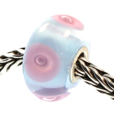 Auténtico vidrio Trollbeads 61196 azul claro pastel: 1 RETIRADO Foto 1 de 3